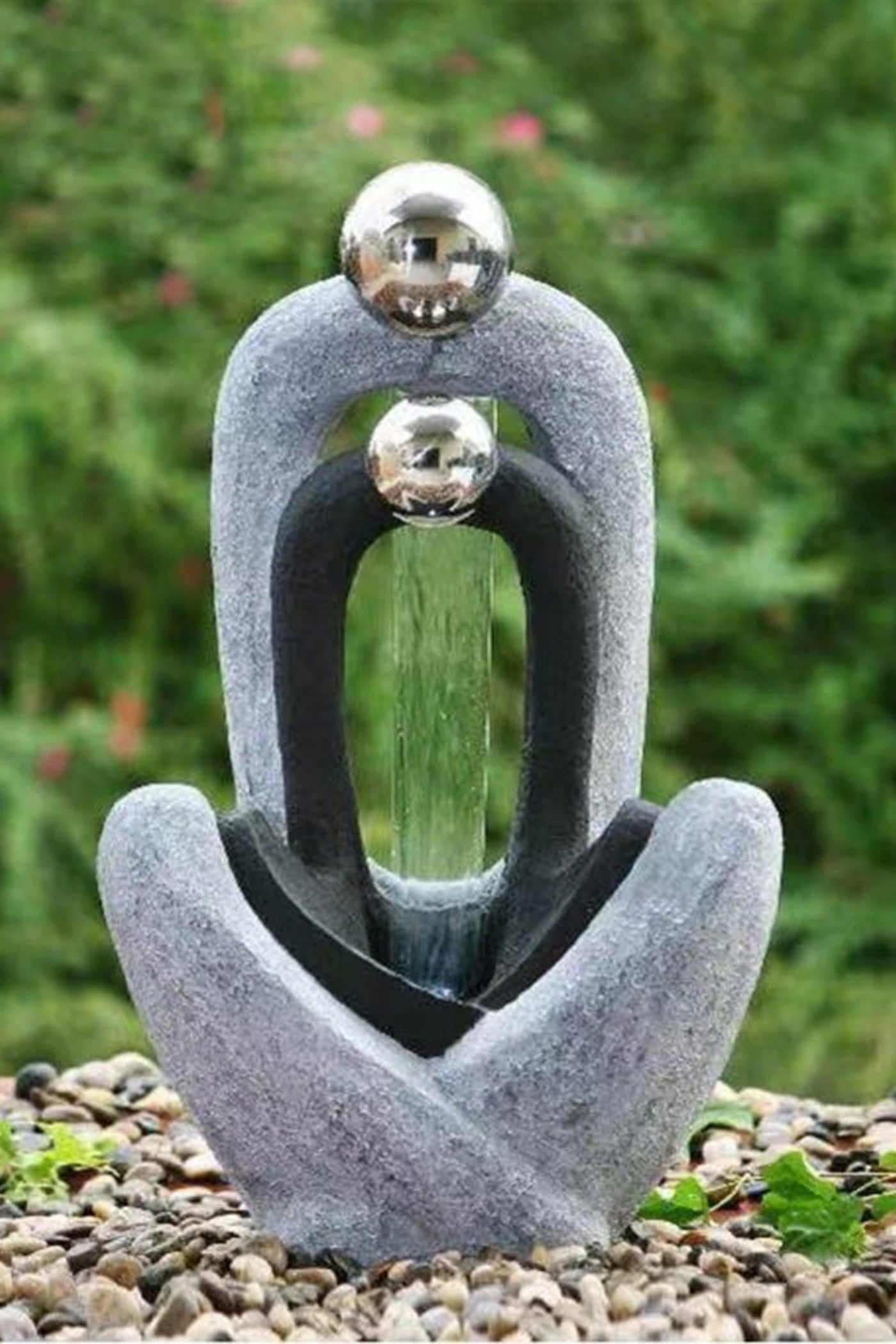 Meditating Couple Water Fountain Outdoor Indoor Garden