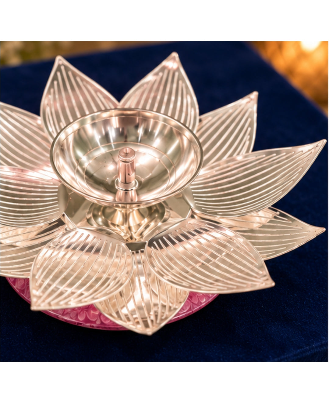 Kamal Jyoti Diya with Gift Box – lilac pink Base