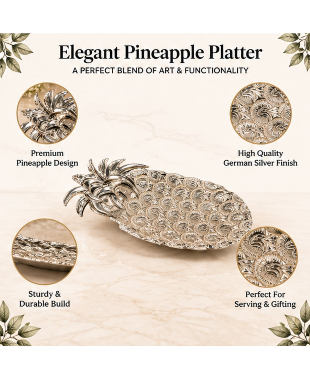 German Silver Pineapple Platter