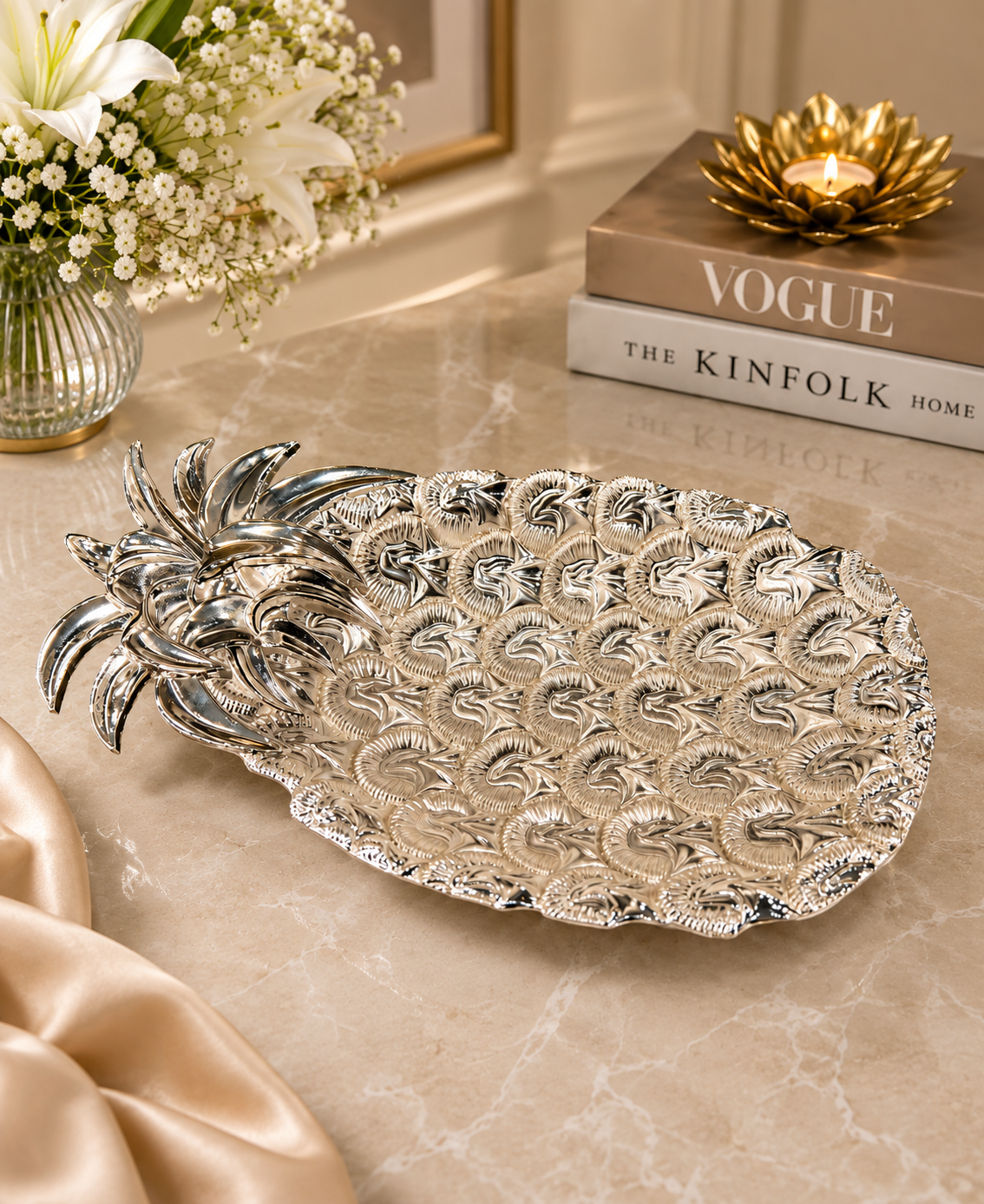 German Silver Pineapple Platter