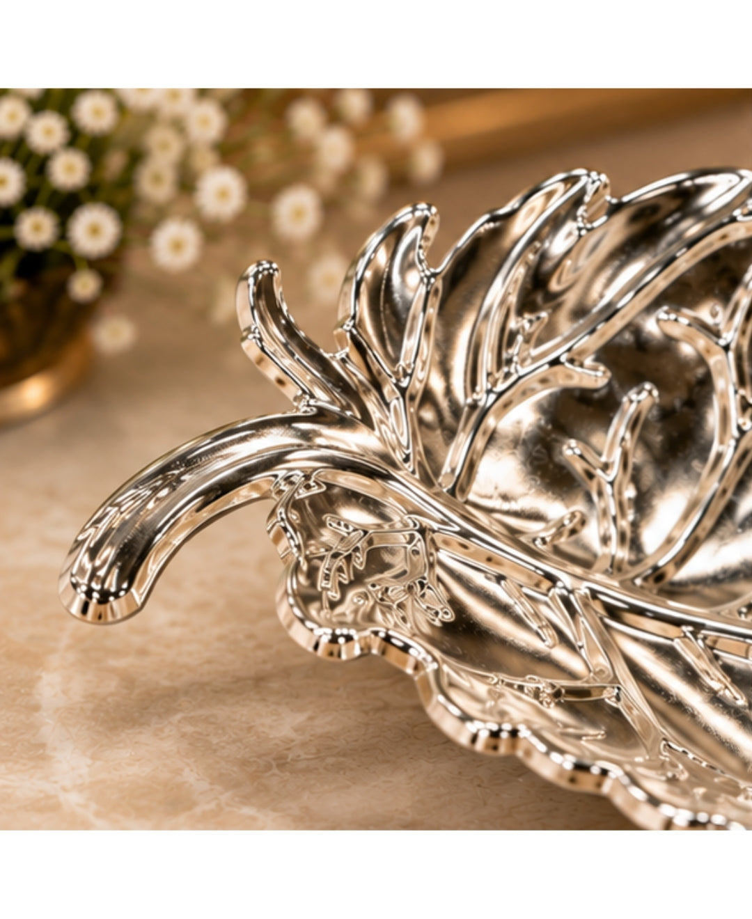 German Silver Leaf Platter