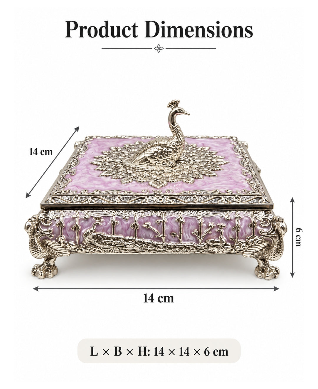 German Silver Mor Mandala Dry Fruit Box – Lilac Pink Enamel