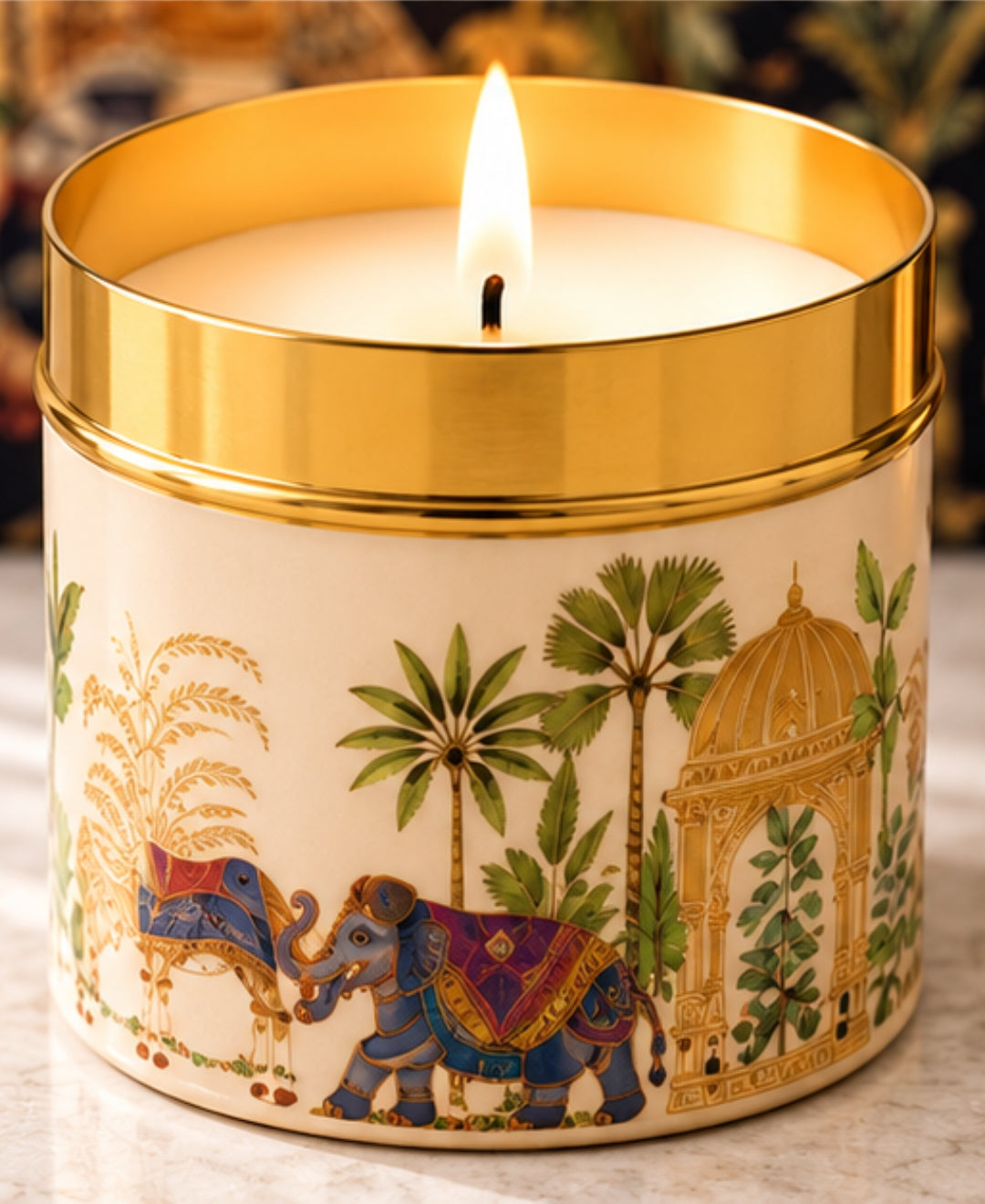 Royal Elephant Heritage Design Premium Gift Candle Set