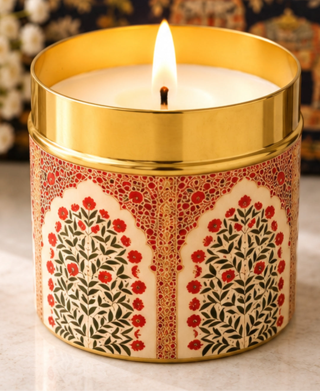 Imperial Mughal Arch Lidded Tin Premium Gift Candle – Set of 2