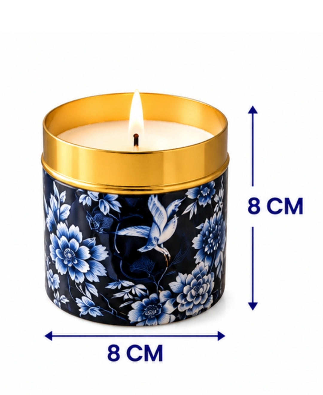 Imperial Midnight Blossom Lidded Tin Premium Gift Candle – Set of 2