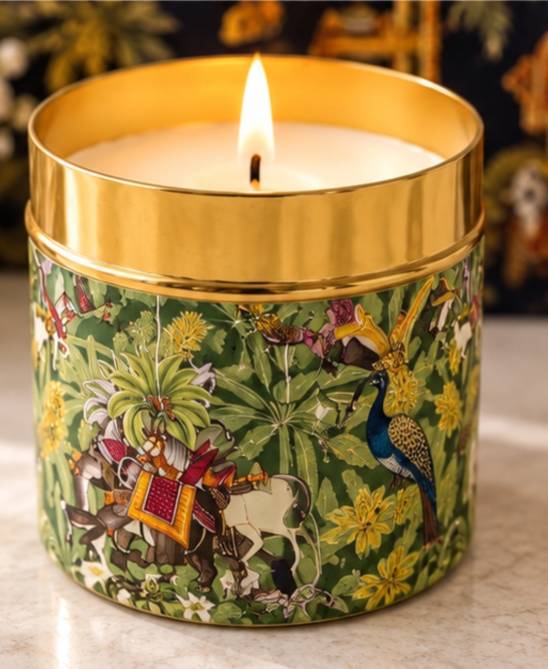 Royal Jungle Safari Lidded Tin Premium Gift Candle – Set of 2