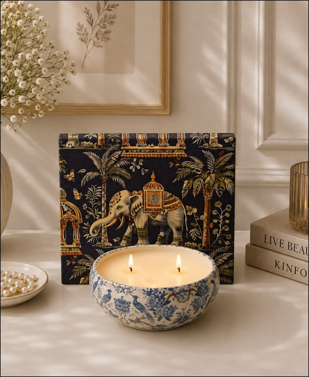 Royal Blue Aviary 2- Wick Bowl Premium Gift Candle