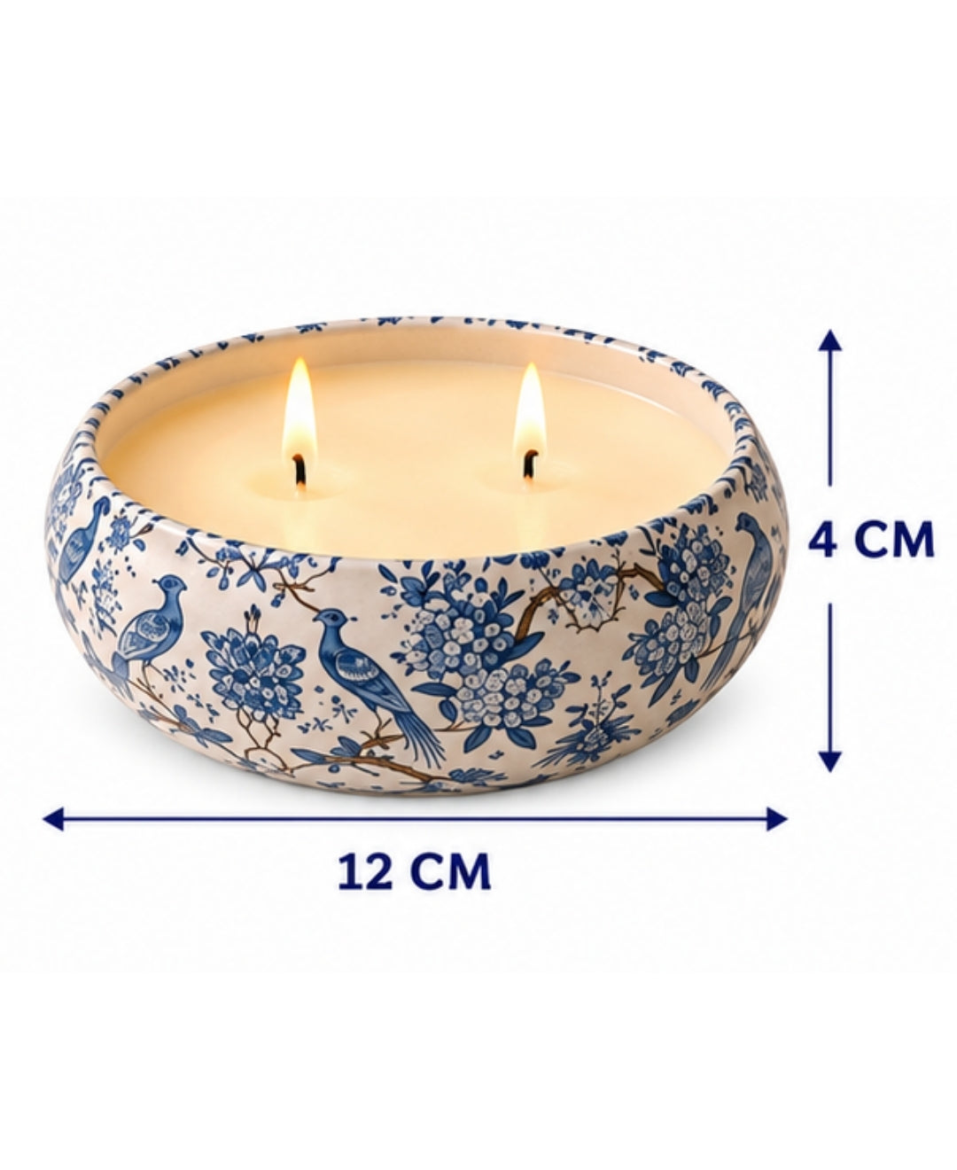 Royal Blue Aviary 2- Wick Bowl Premium Gift Candle