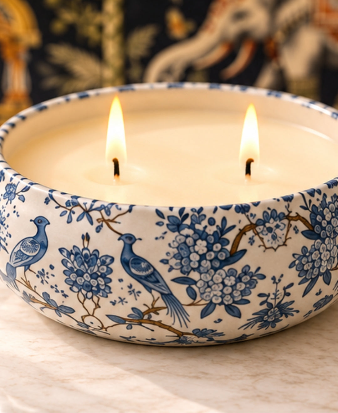 Royal Blue Aviary 2- Wick Bowl Premium Gift Candle