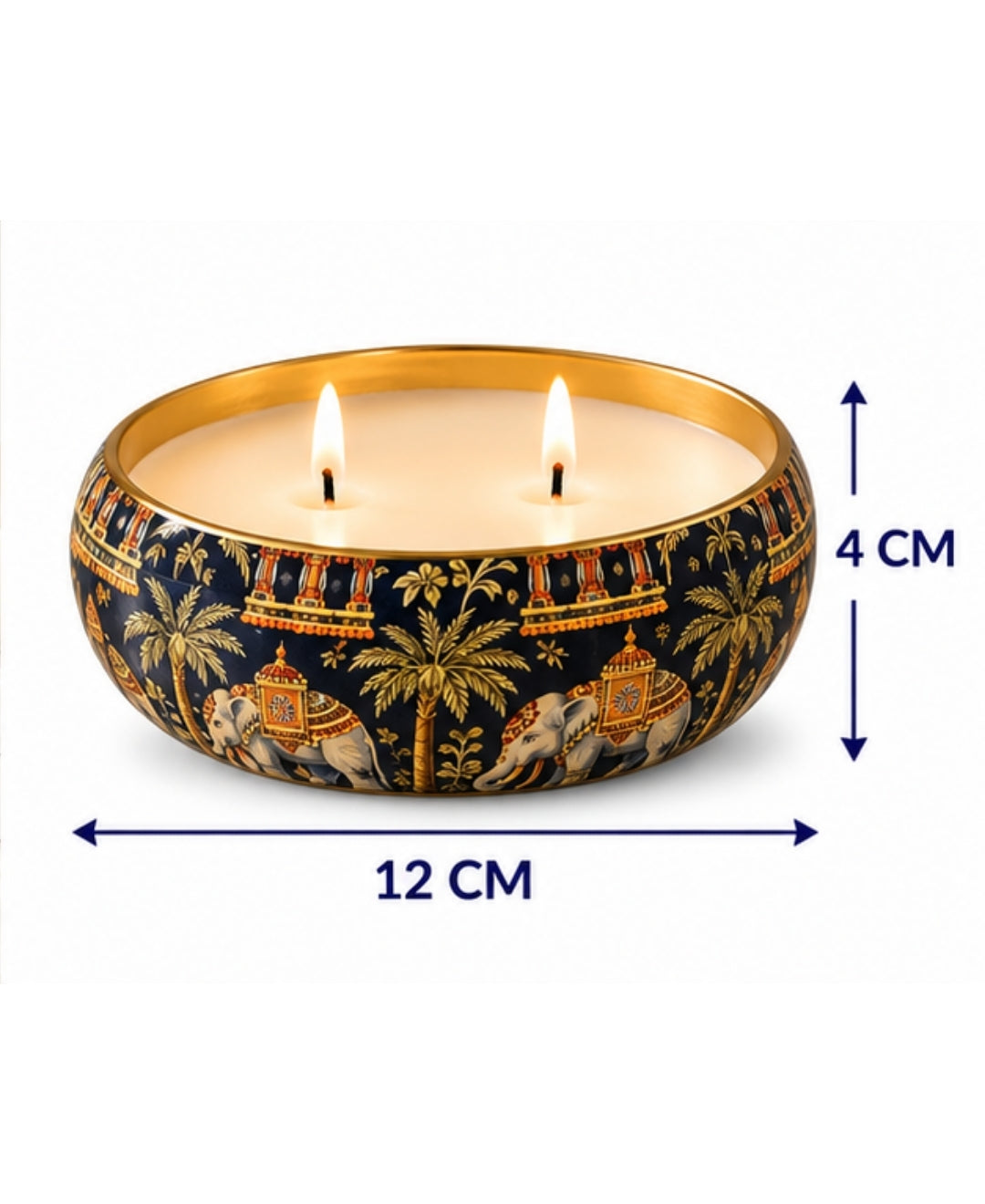 Regal Elephant Darbar 2-Wick Bowl Premium Gift Candle