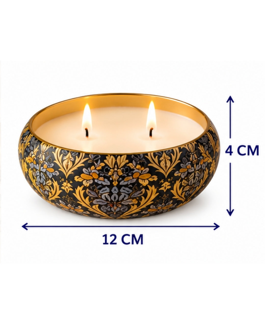 Heritage Golden Lattice 2-Wick Bowl Premium Gift Candle