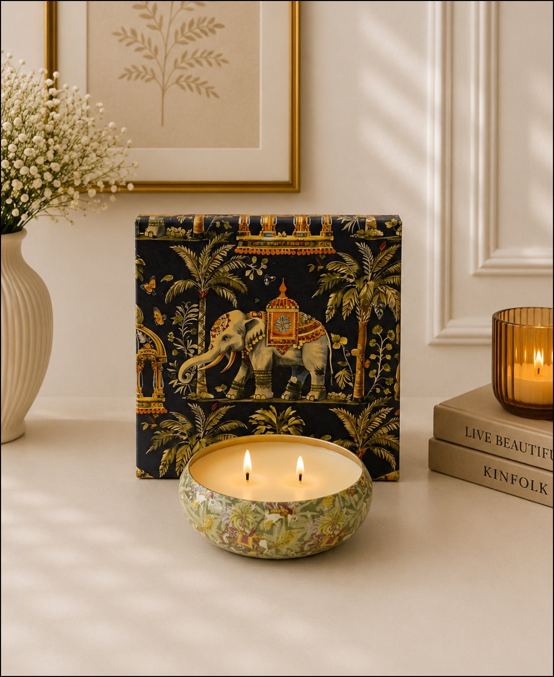 Royal Jungle Safari 2-Wick Bowl Premium Gift Candle