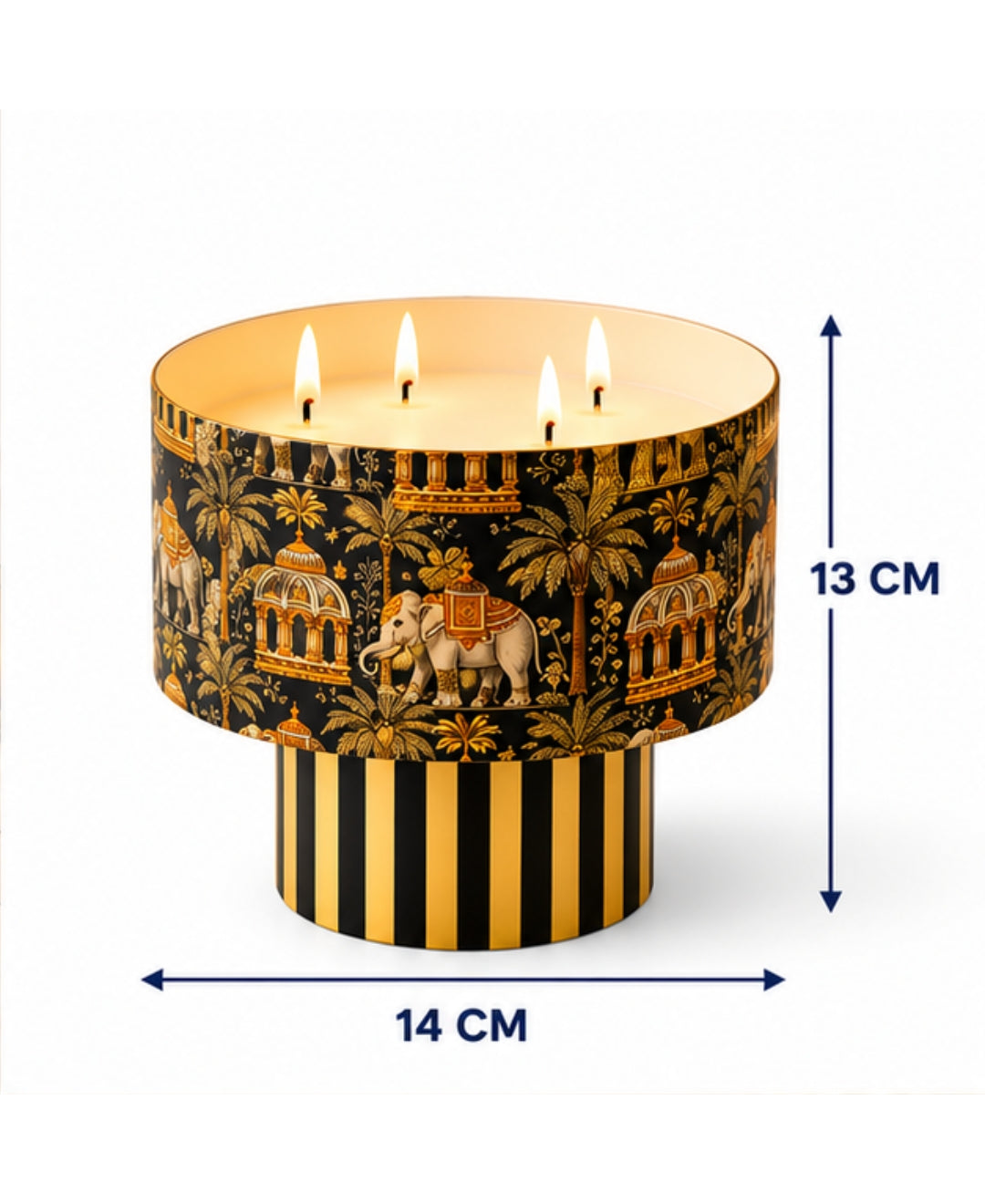 Regal Elephant Darbar Multi-Wick Pedestal Premium Gift Candle