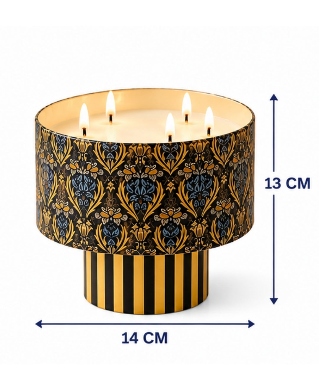 Heritage Golden Lattice Multi Wick Pedestal Premium Gift Candle