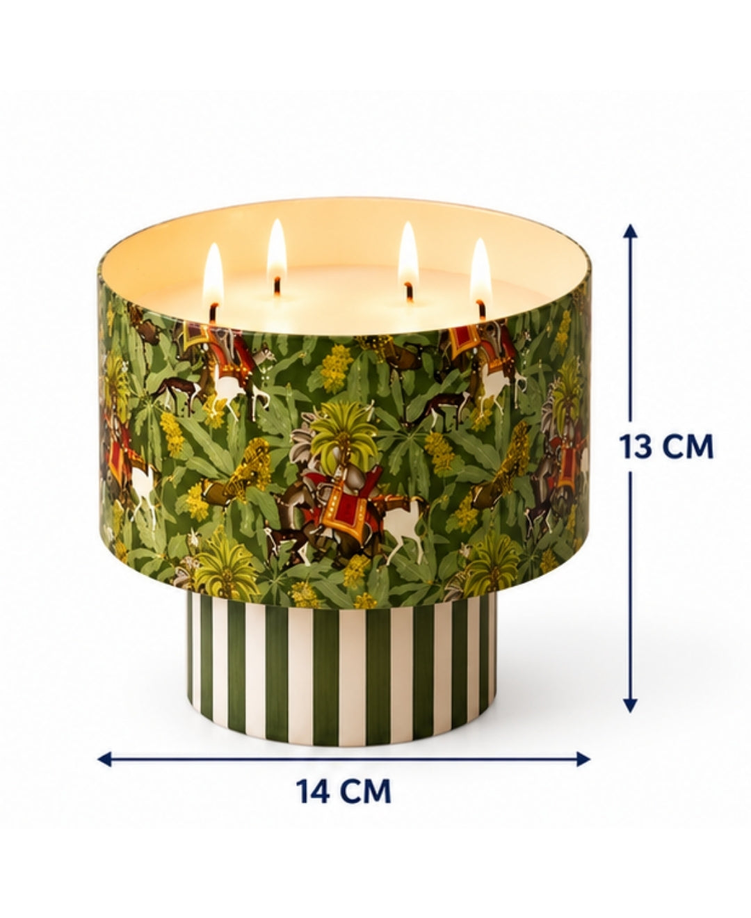 Royal Jungle Safari Multi Wick Pedestal Premium Gift Candle