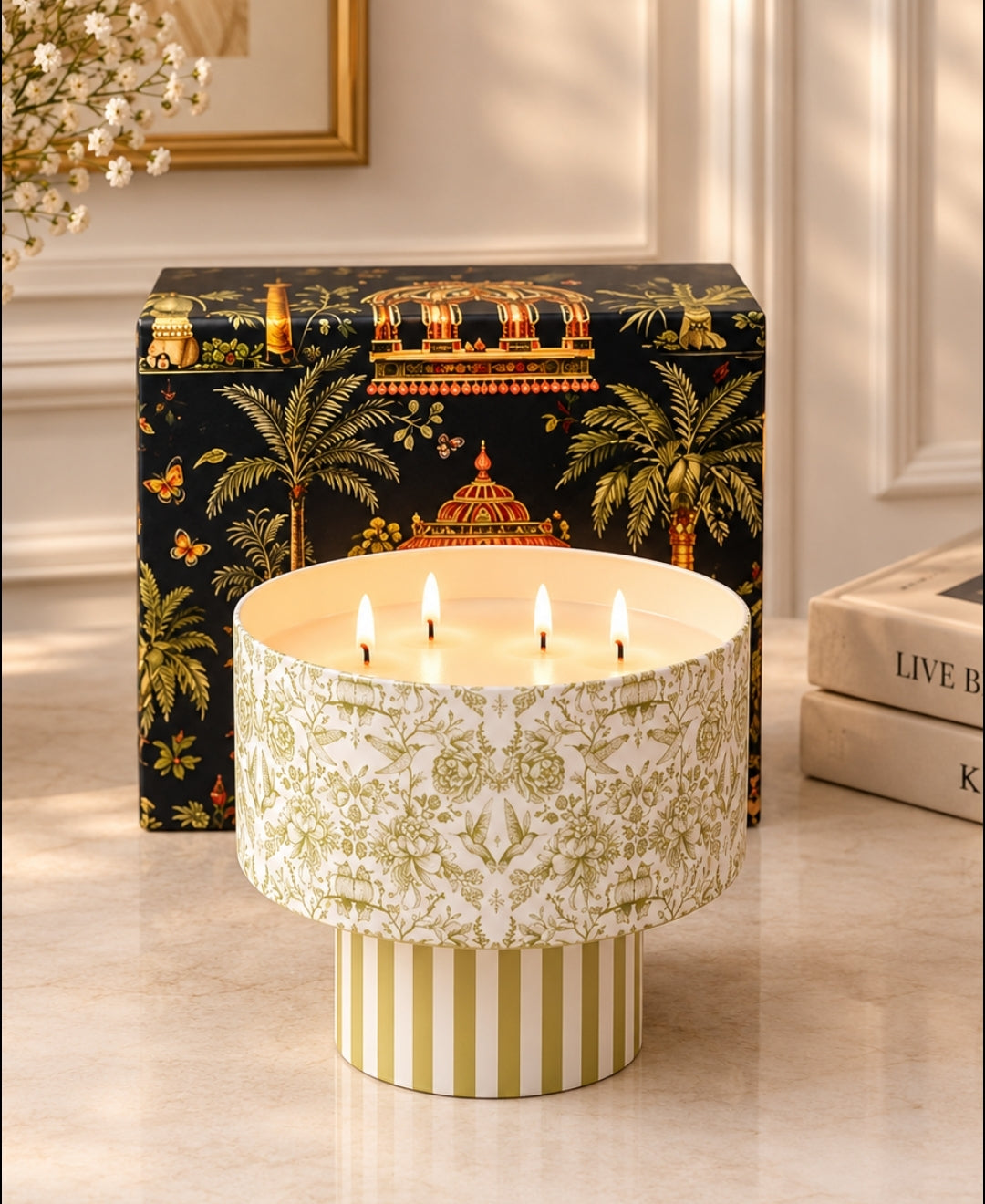 Imperial Sage Garden Multi Wick Pedestal Premium Gift Candle