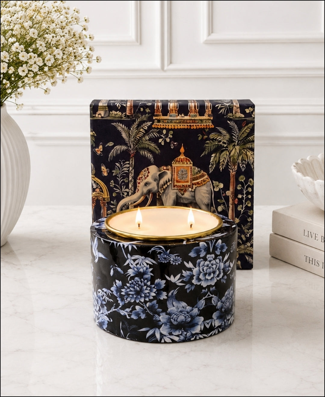 Imperial Midnight Blossom 2-Wick Drum Premium Gift Candle