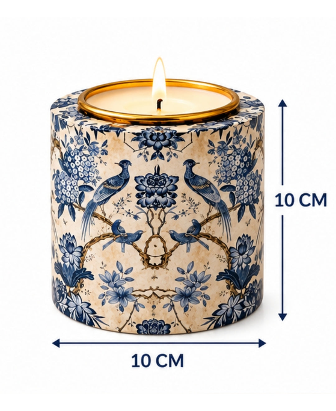 Royal Blue Aviary Drum Premium Gift Candle