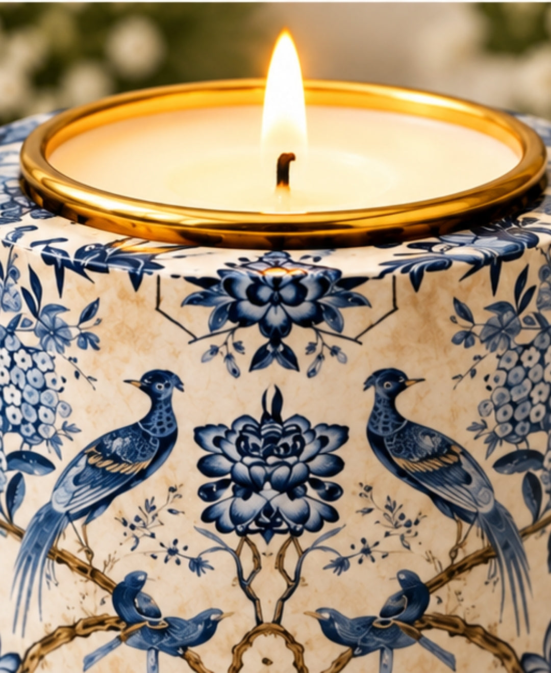 Royal Blue Aviary Drum Premium Gift Candle
