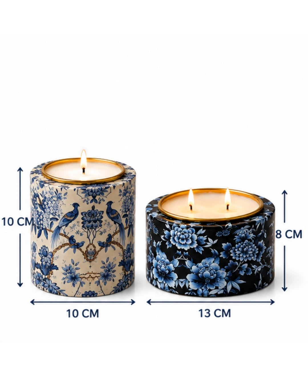Royal Blue Aviary and Imperial Midnight Blossom Premium Gift Candle Set