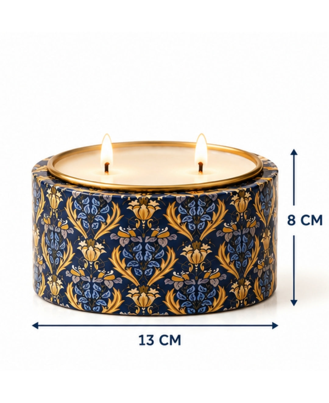 Heritage Golden Lattice 2-Wick Drum Premium Gift Candle