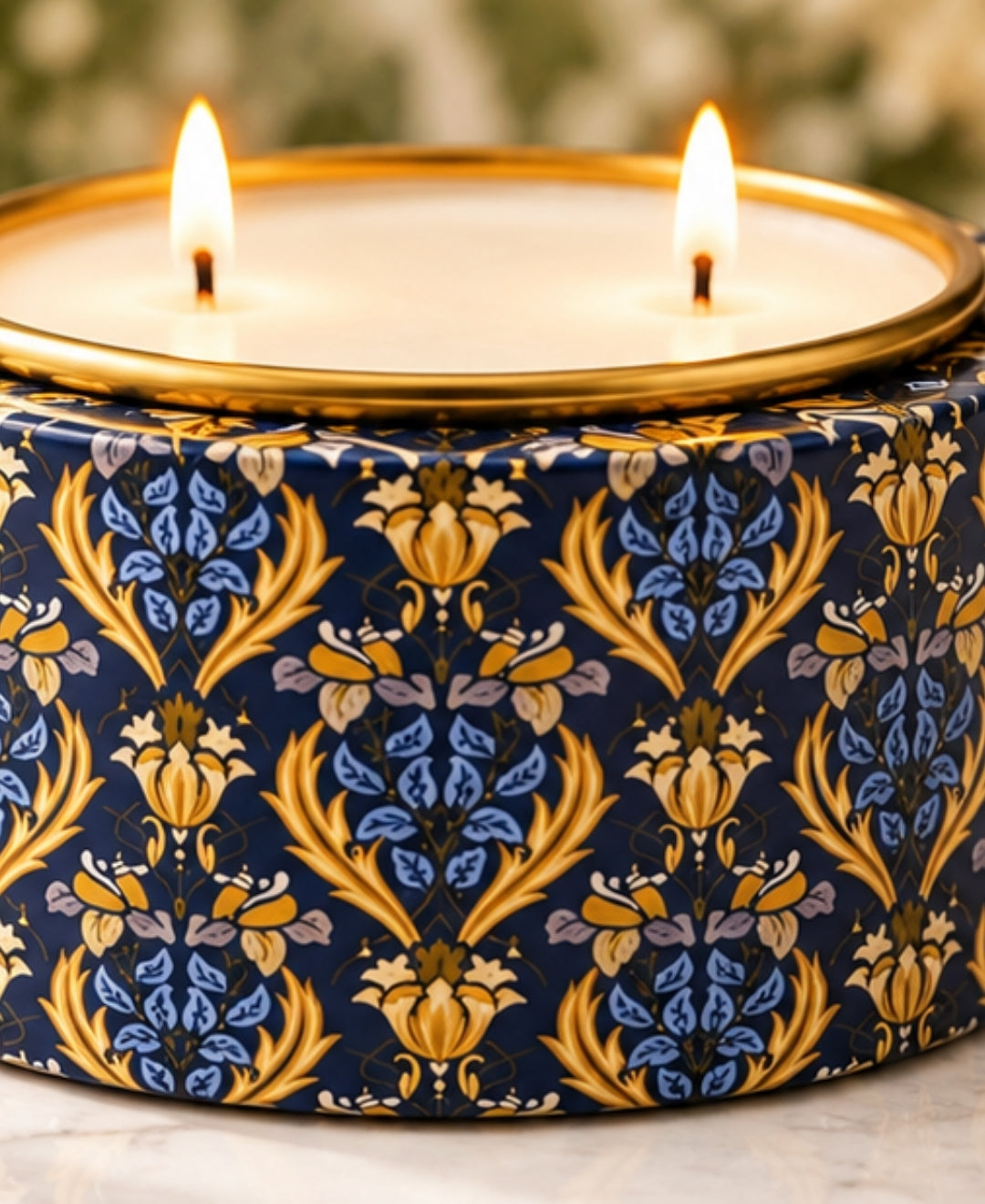 Heritage Golden Lattice 2-Wick Drum Premium Gift Candle