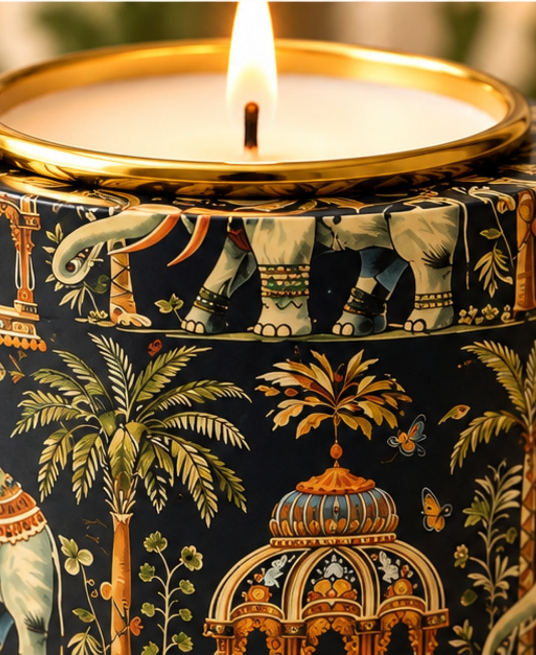 Regal Elephant Darbar Drum Premium Gift Candle