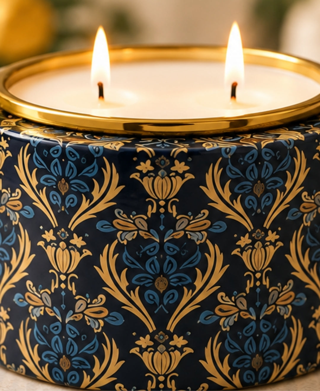 Heritage Golden Lattice & Regal Elephant Darbar Duo Premium Gift Candle