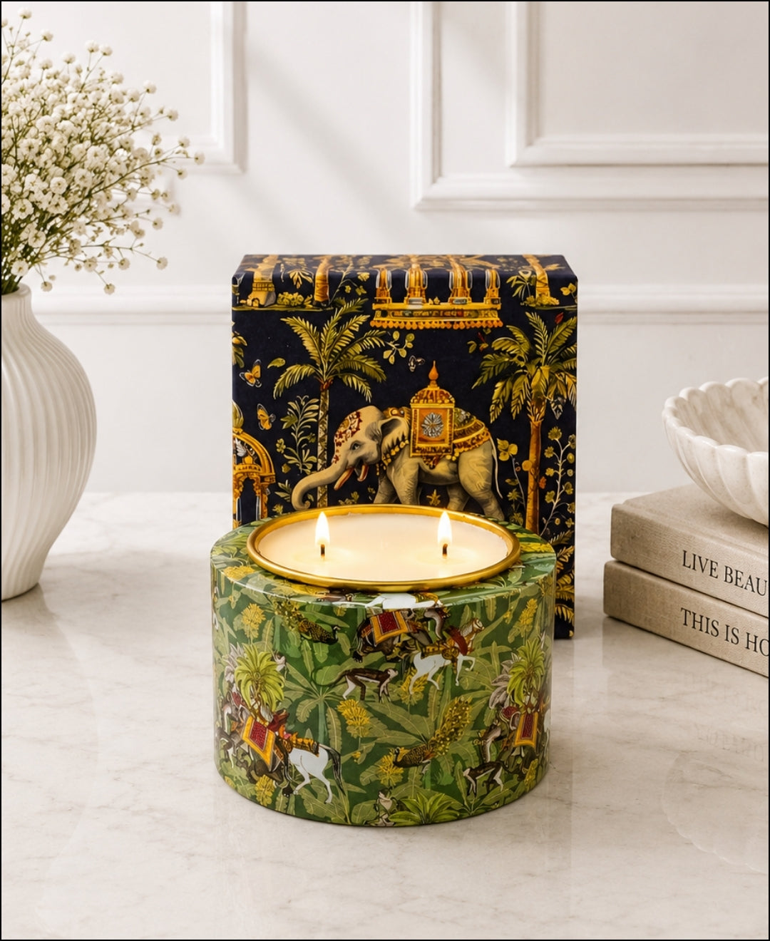 Royal Jungle Safari 2-Wick Drum Premium Gift Candle