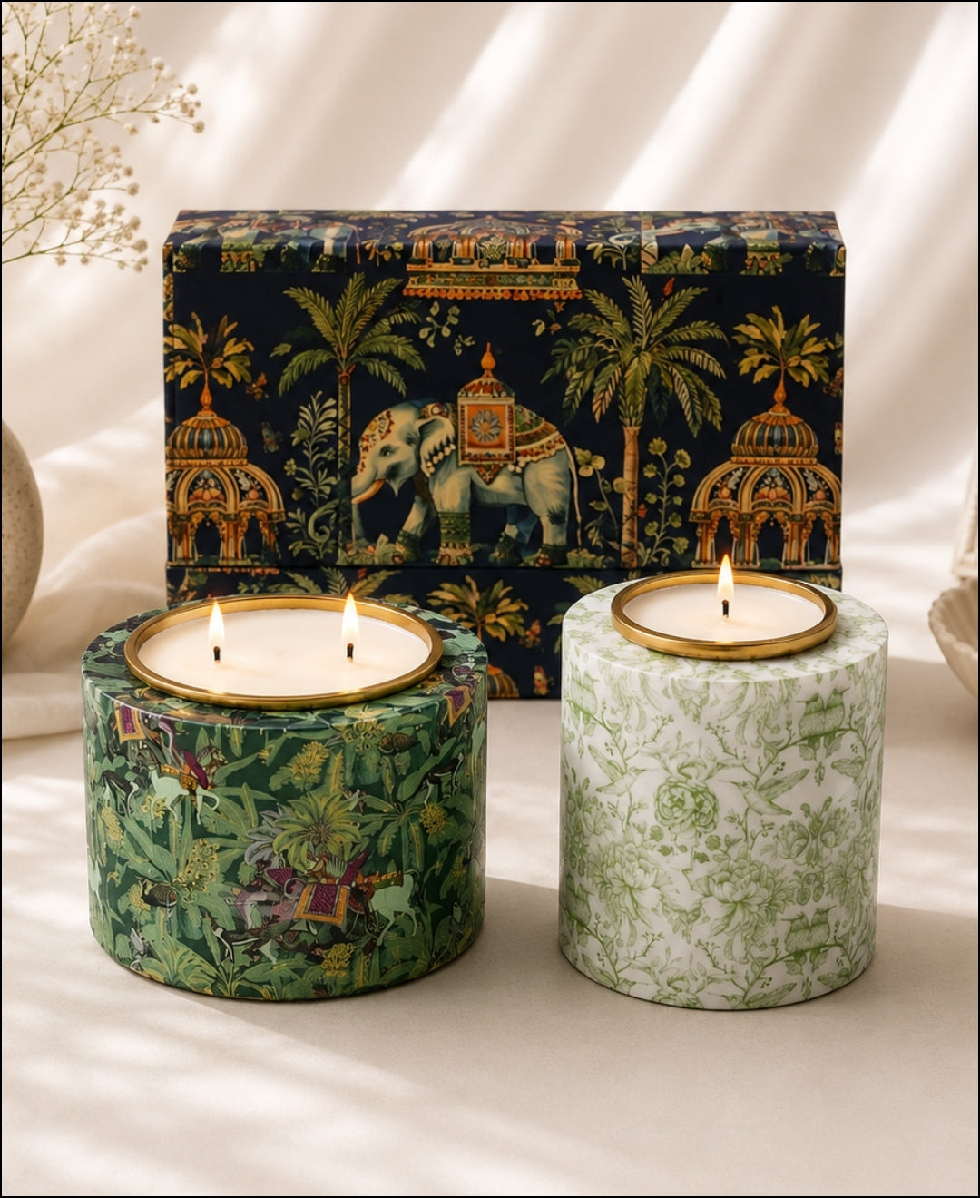 Royal Jungle Safari & Imperial Sage Garden Duo Premium Gift Candle Set