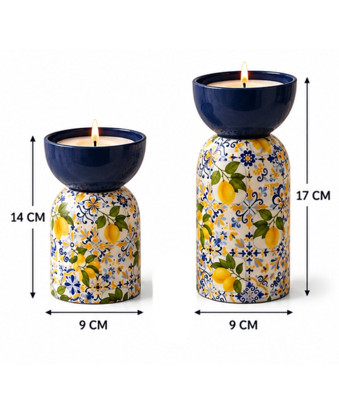 Capri Citrus Hourglass Premium Gift Candle – Set of 2