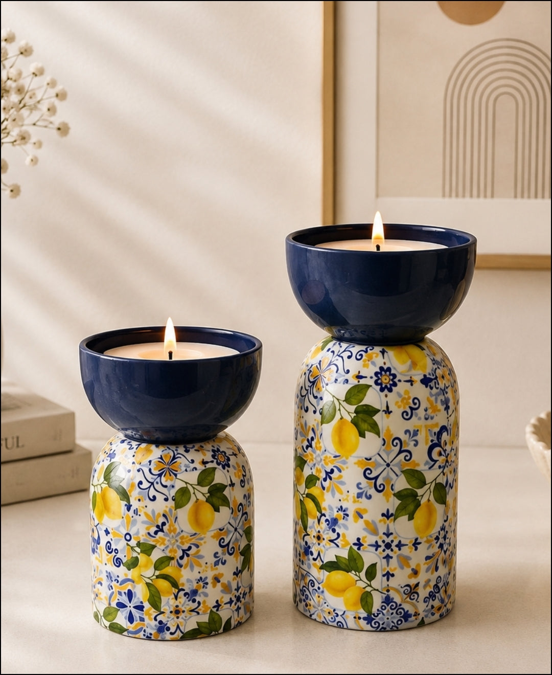 Capri Citrus Hourglass Premium Gift Candle – Set of 2