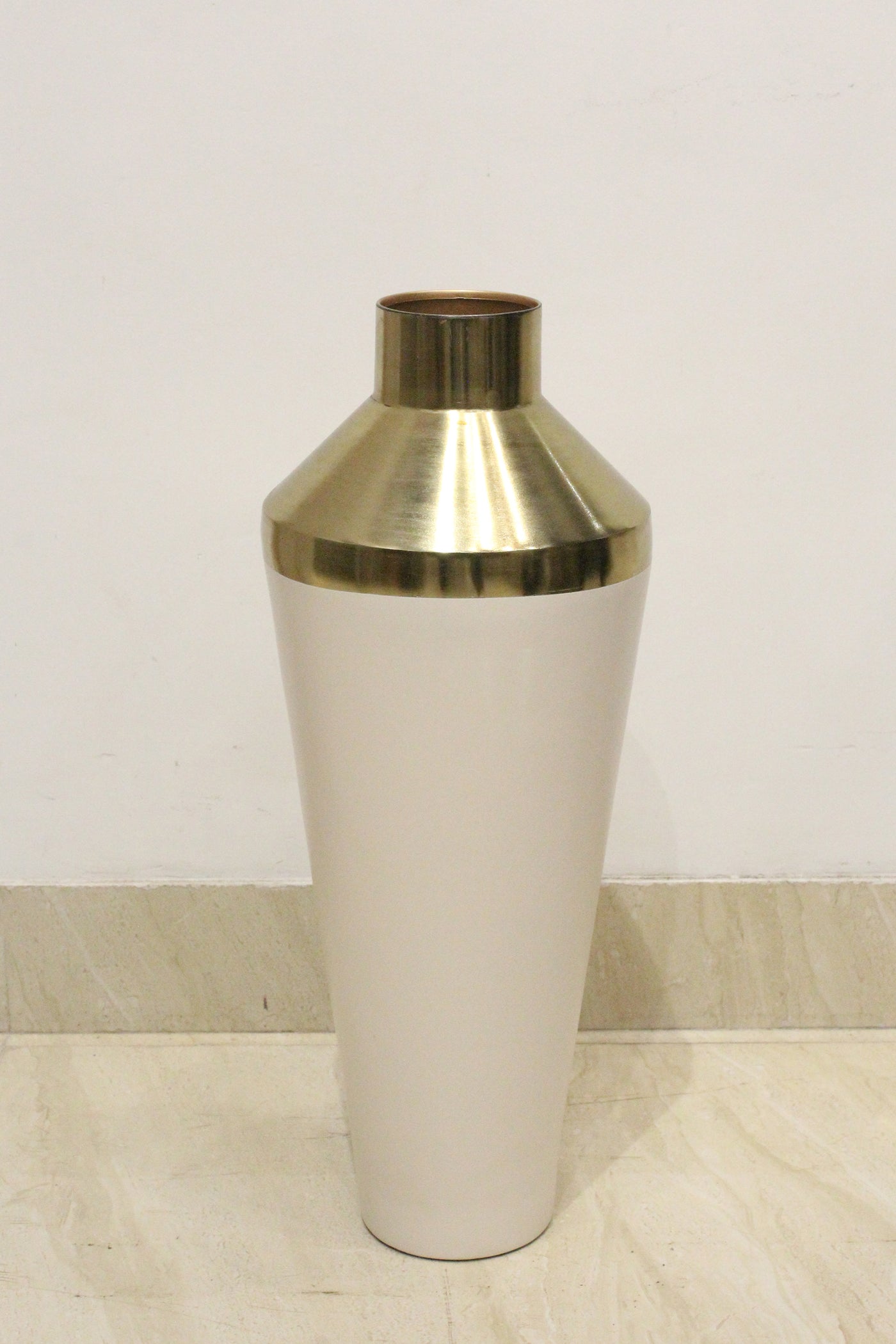 Vase with a gold color band and four colors for home or office decor-Large