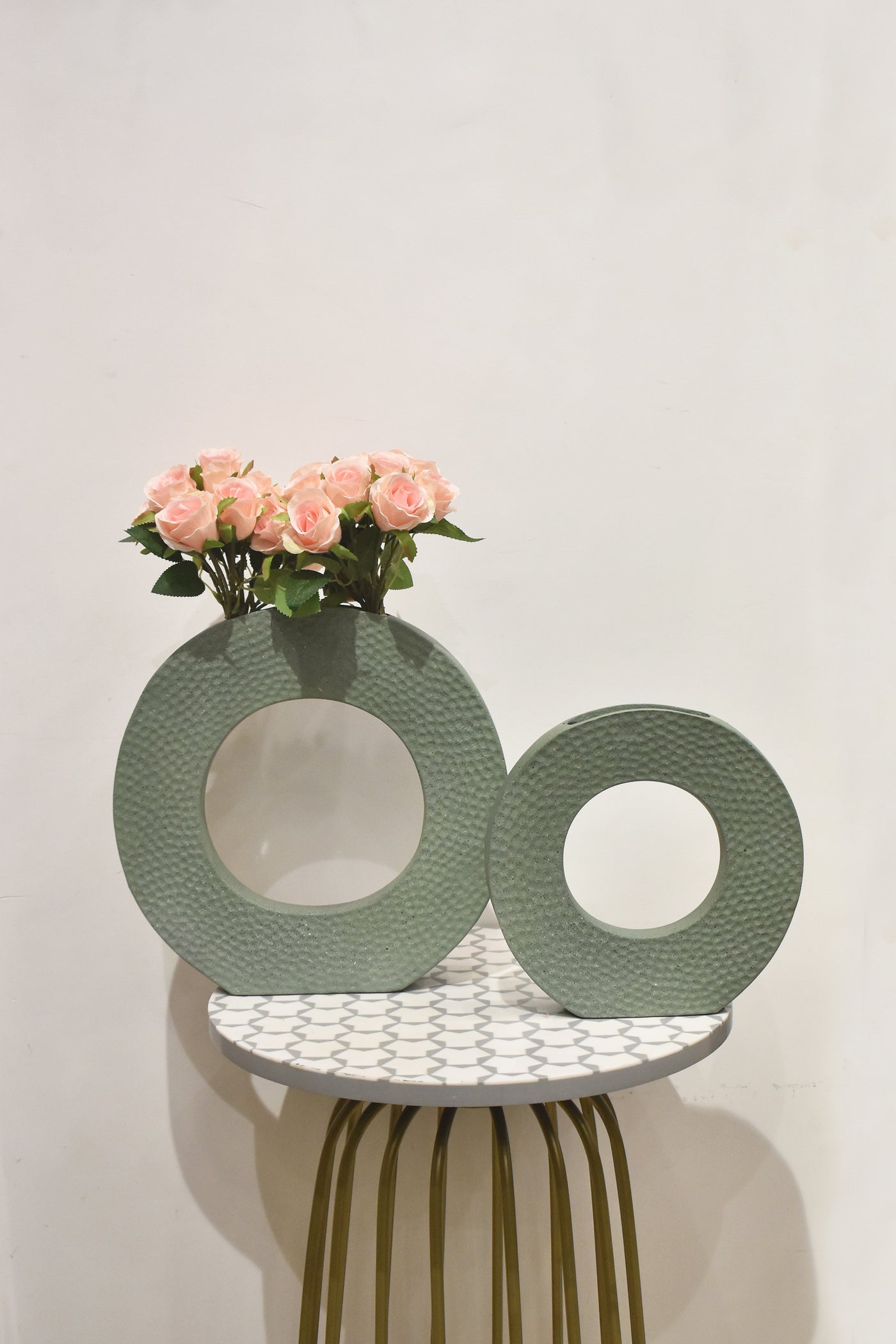 Round Ceramic Vases, Donut Vase for home Decor Nordic decor vase-Small