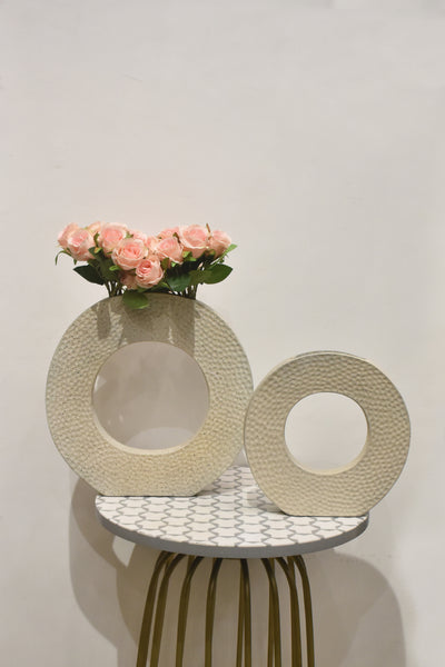 Round Ceramic Vases, Donut Vase for home Decor Nordic decor vase-Large