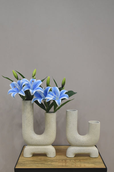 U Shaped Ceramic Flower vase for your Home or Office Decor-Large