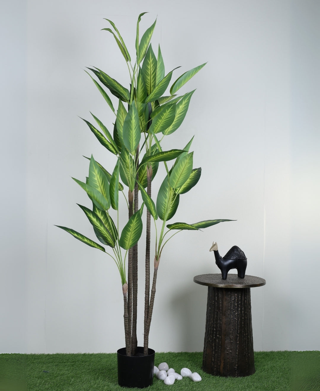 Tall Artificial Dieffenbachia Plant With Pot (Yellow)