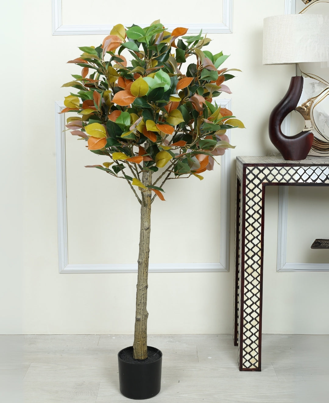 Blush Bloom Faux Camellia Plant With Pot (Multicolour Medium)