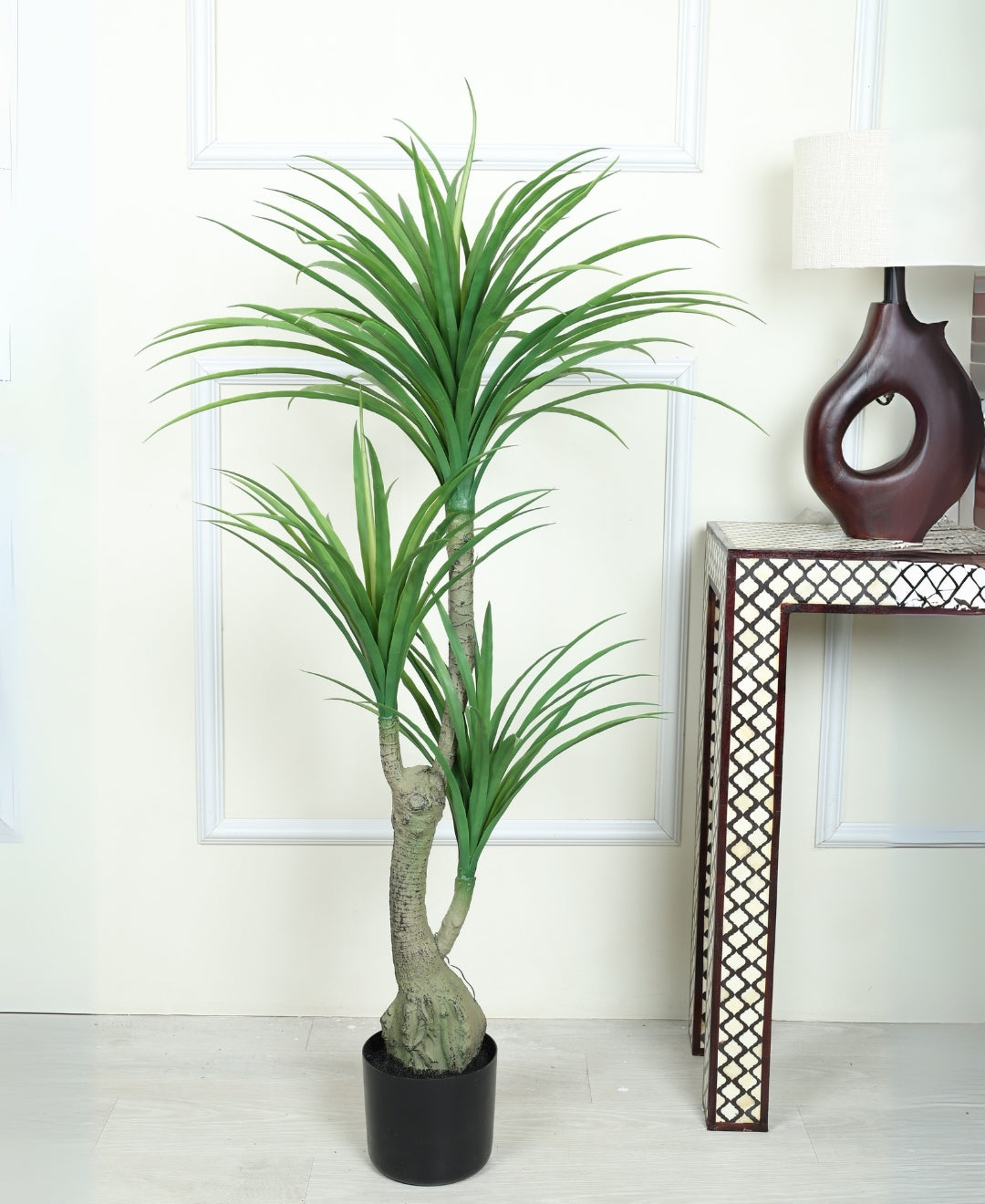 Modern Minimalist Green Artificial Dracaena Plant With Pot (Small)