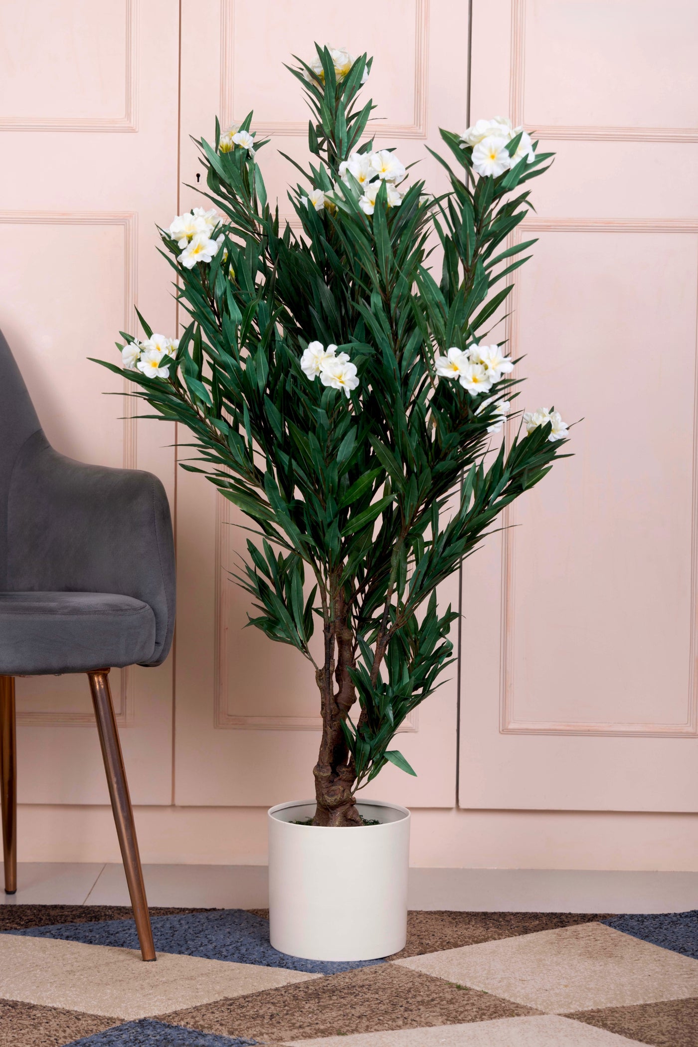 PolliNation Artificial Oleander (OLEANPINK) Plant -Brighten Your Space with Vibrant Pink Blooms