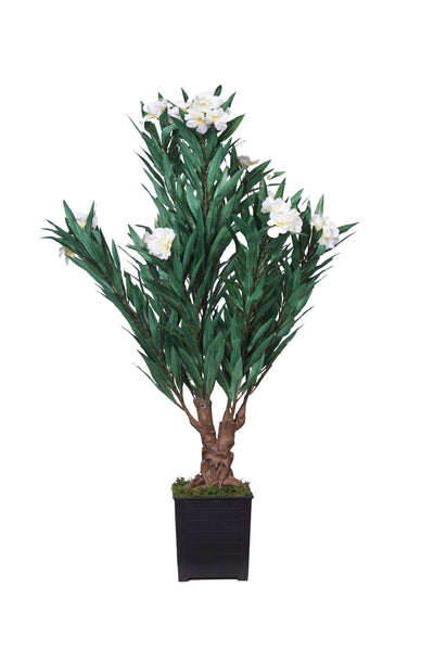 PolliNation Artificial Oleanpink Plants for Home Decoration (Pack of 1) White