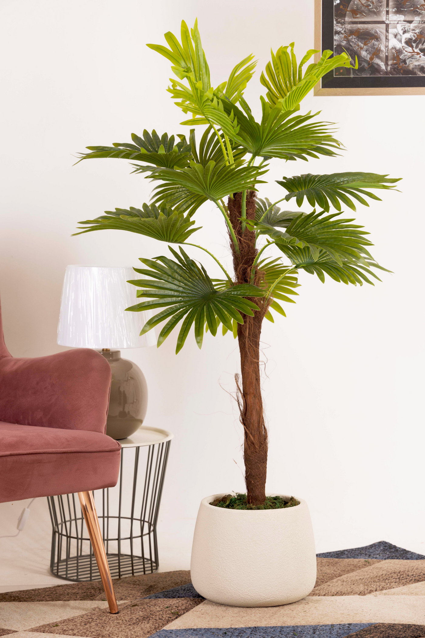 PolliNation Artificial Raffix Palm Plant-Infuse Your Space with Tropical Serenity-4 FT