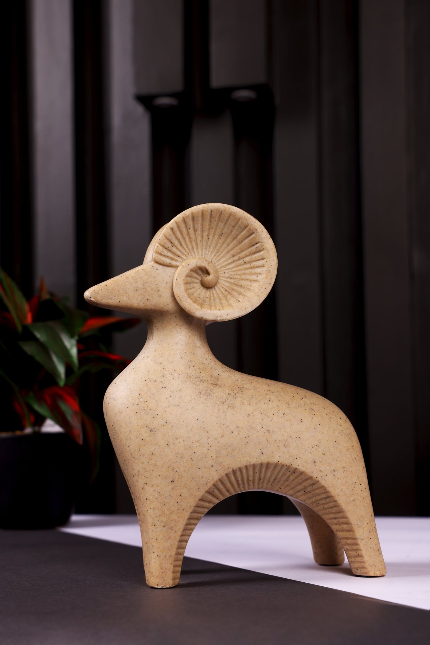 Sheep Statue Sculpture for Your Home or Office Decor-Beige