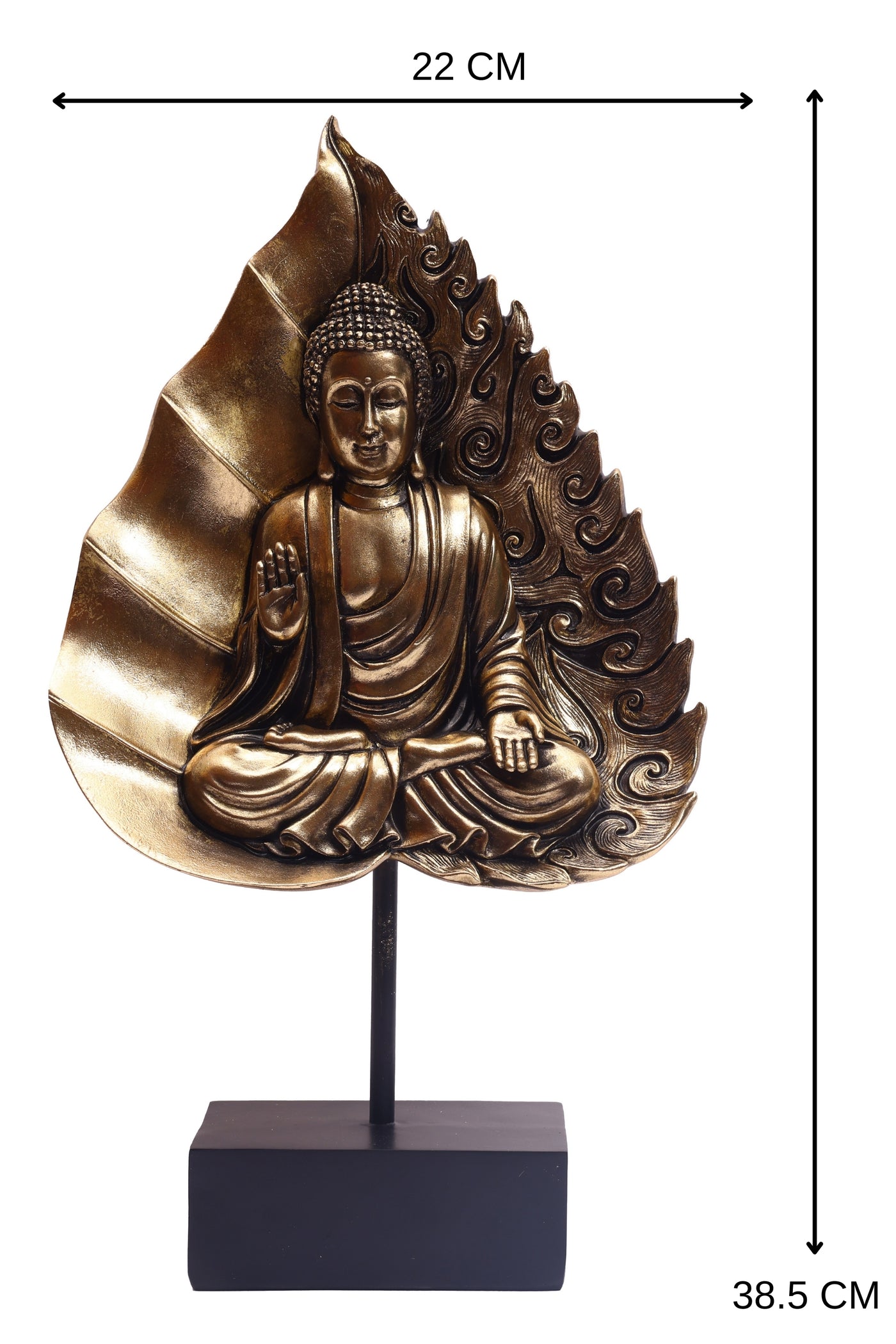 Buddha's statue in Leaf on the black base for your home or office decor