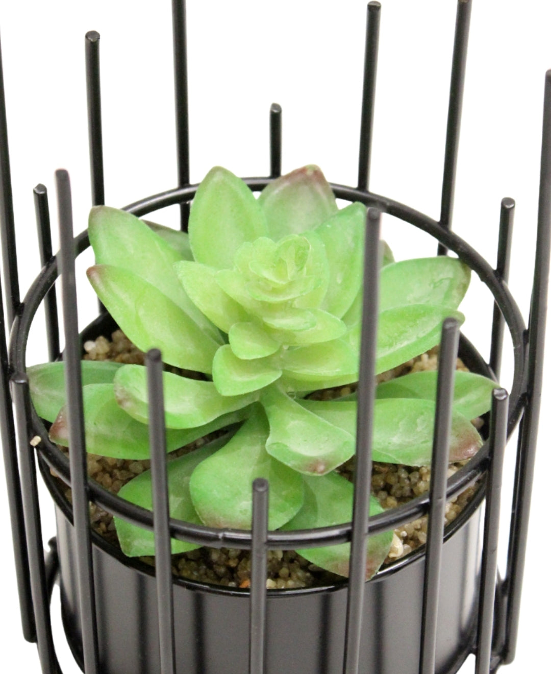 Artificial Succulent Bonsai In Metal Pot Contemporary Elegance