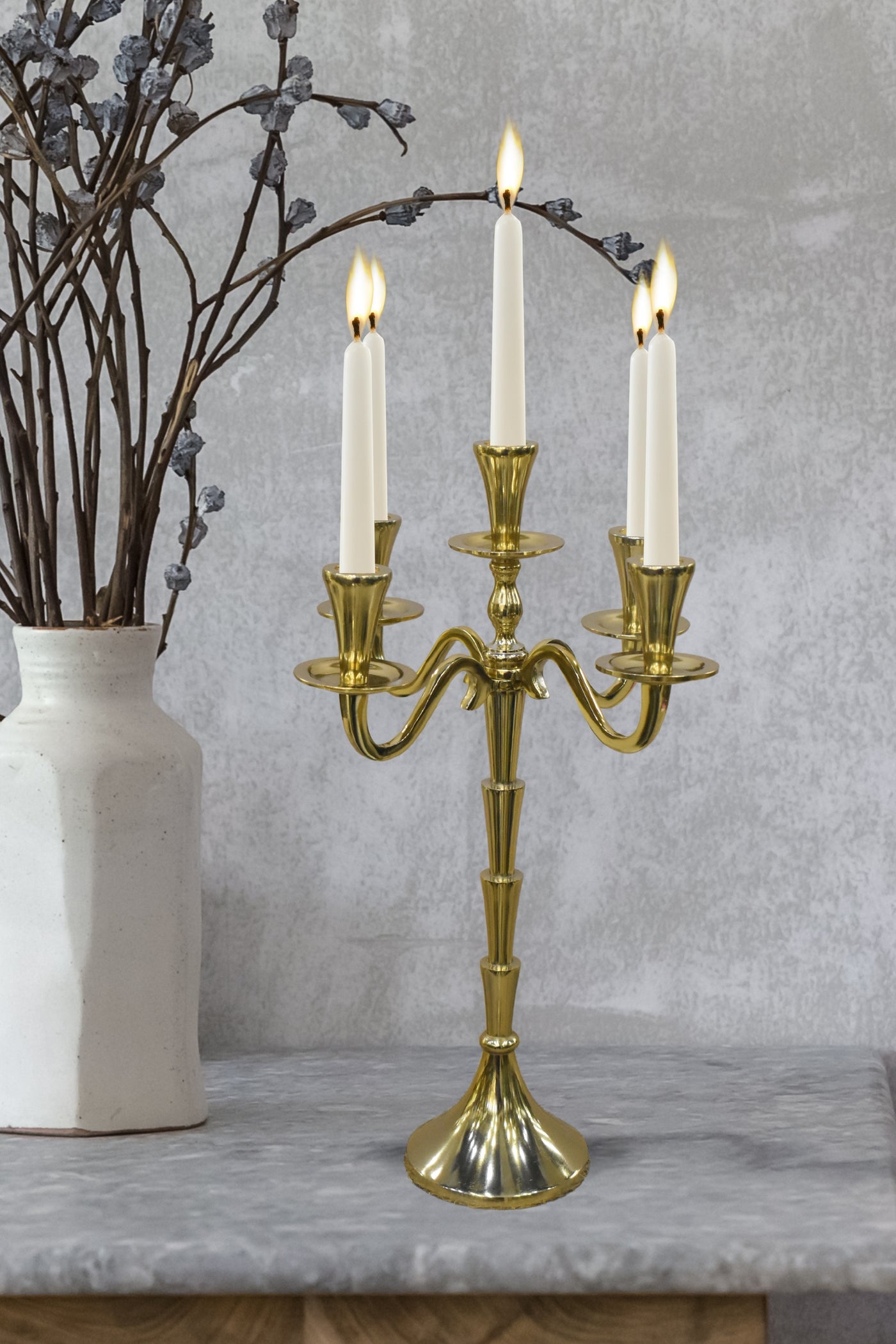 Golden 5-Arm Candelabra - Gold