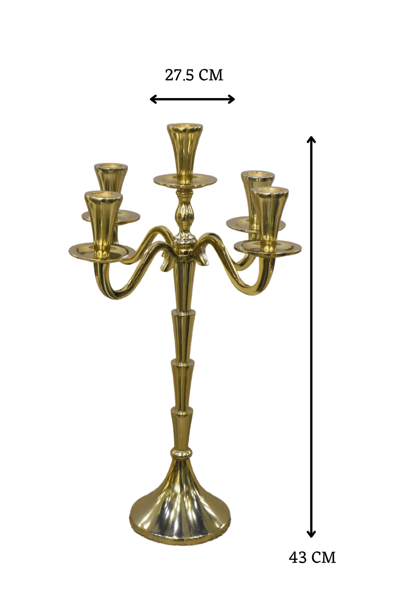 Golden 5-Arm Candelabra - Gold