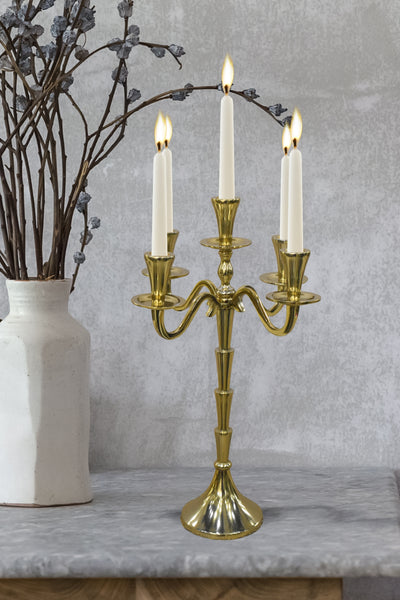 Golden 5-Arm Candelabra - Silver