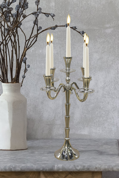 Golden 5-Arm Candelabra - Silver