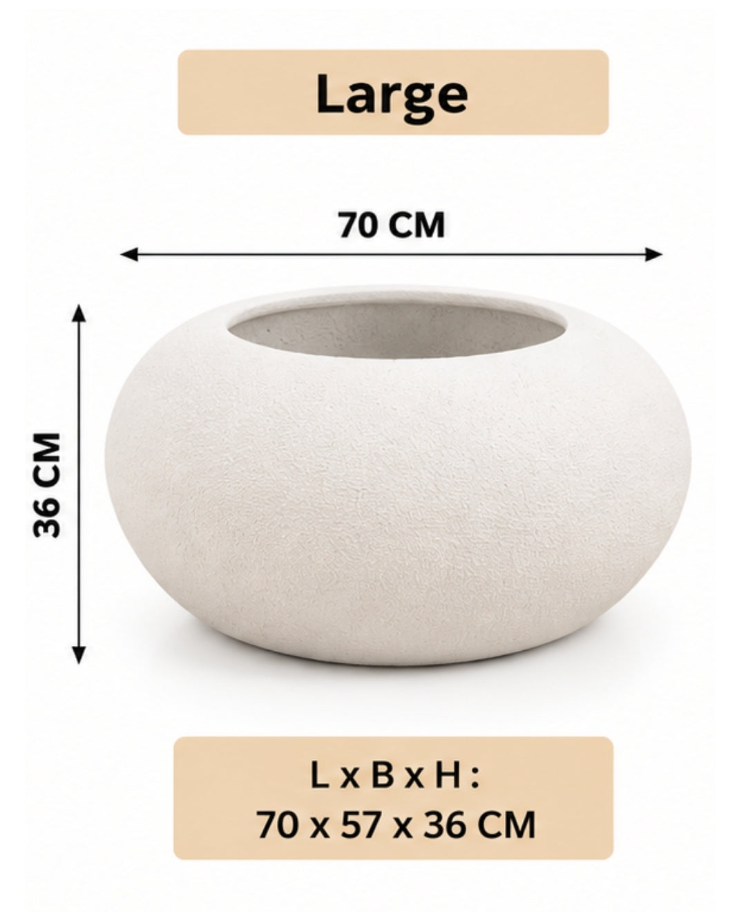 Modern PebbleForm FRP Large Planter